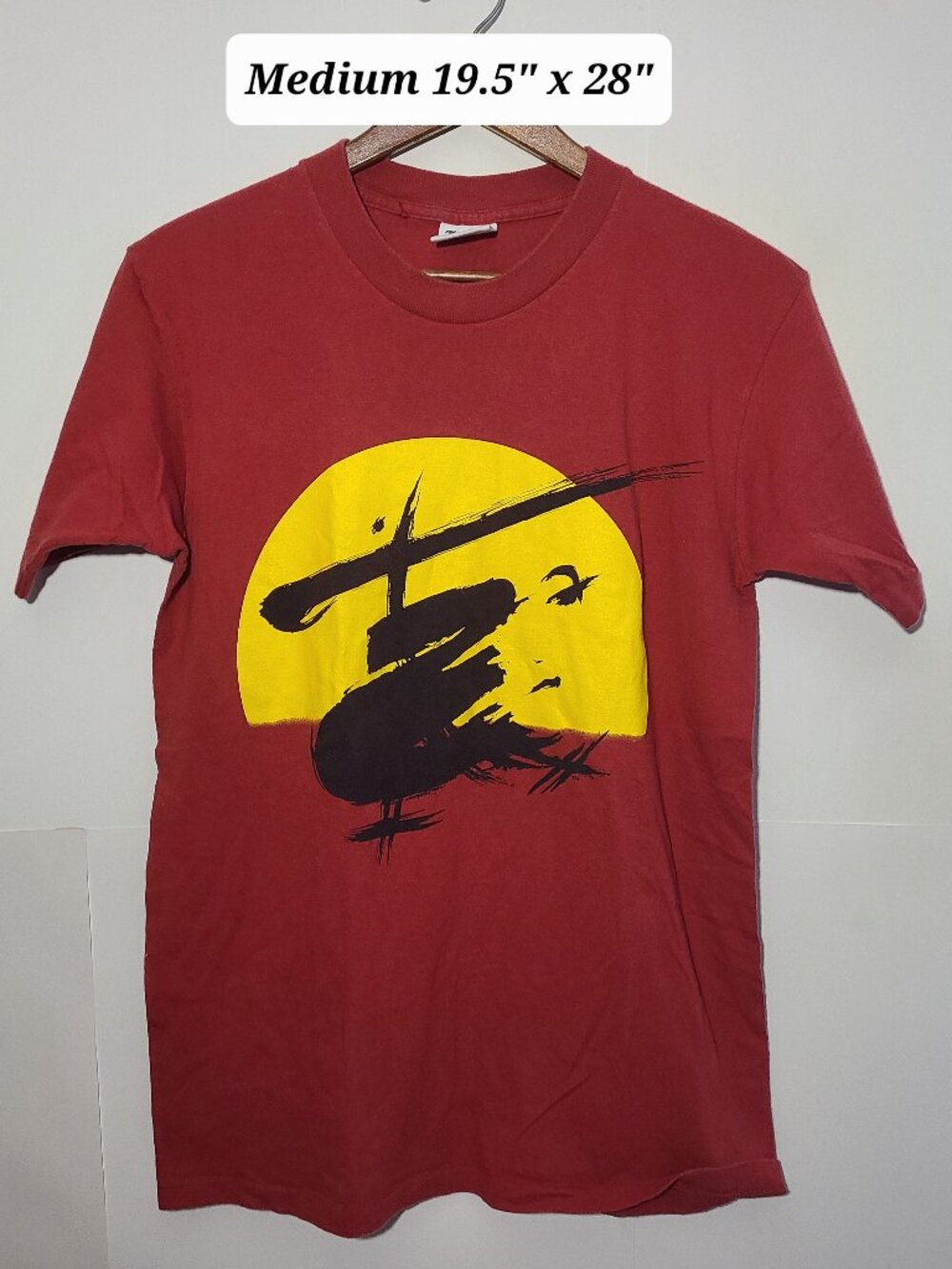 Vintage 90s Miss Saigon Broadway Red Medium T-Shirt Single Stitch Made in USA